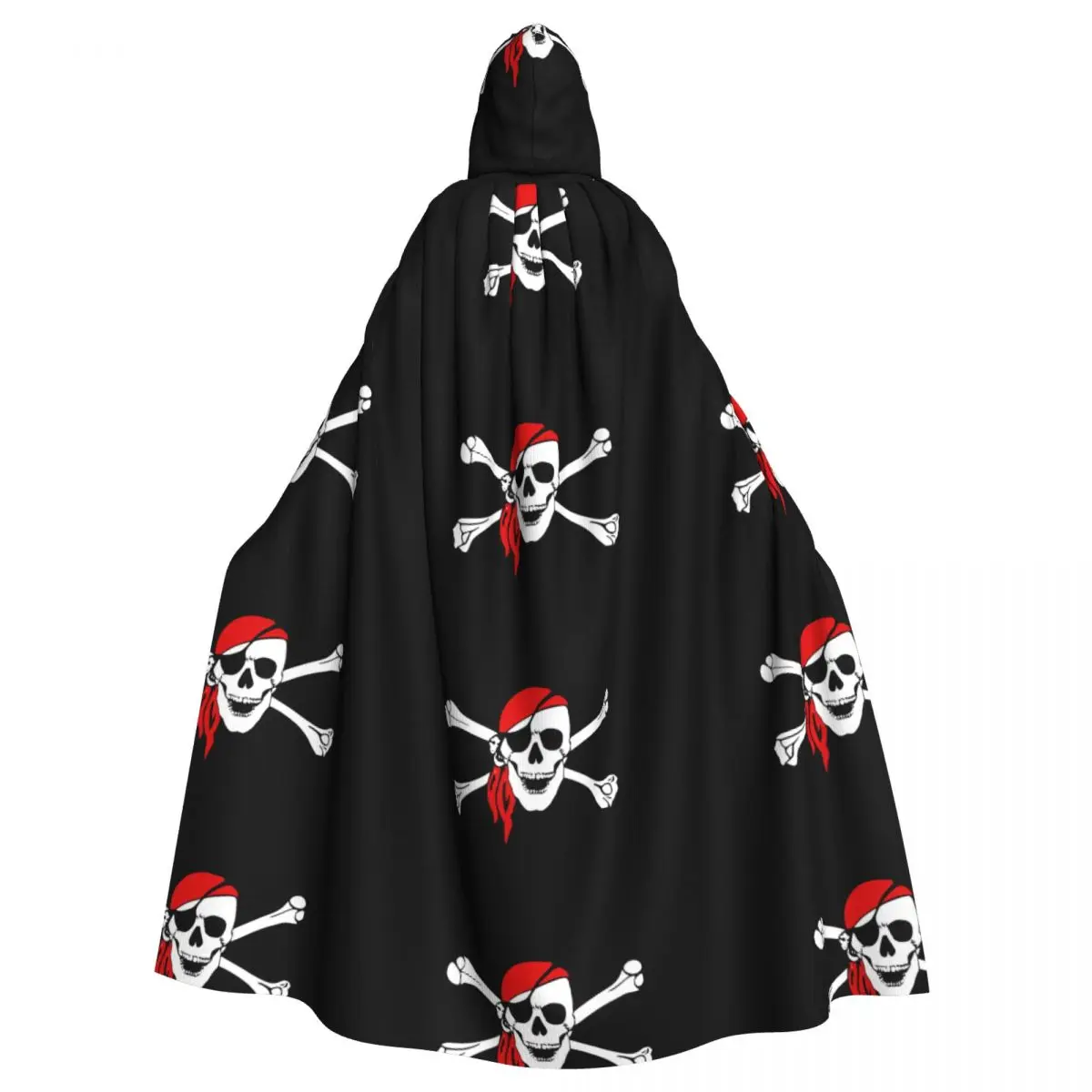 

Long Cape Cloak Pirate Flag Skull Hooded Cloak Coat Autumn Hoodies