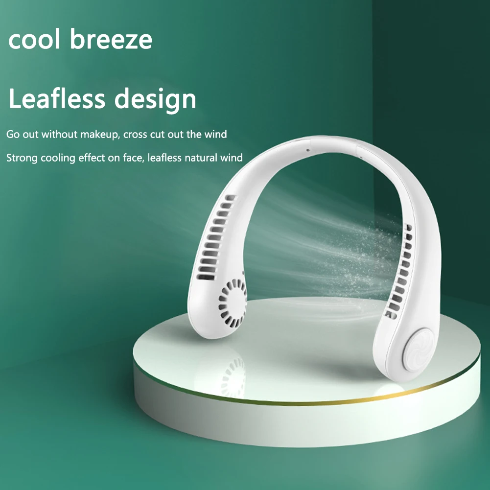

Mini Neck Fan USB Rechargeable Portable Cooler Fan Bladeless Fan Neck Air Conditioner Mute Sports Fans for Home Outdoor