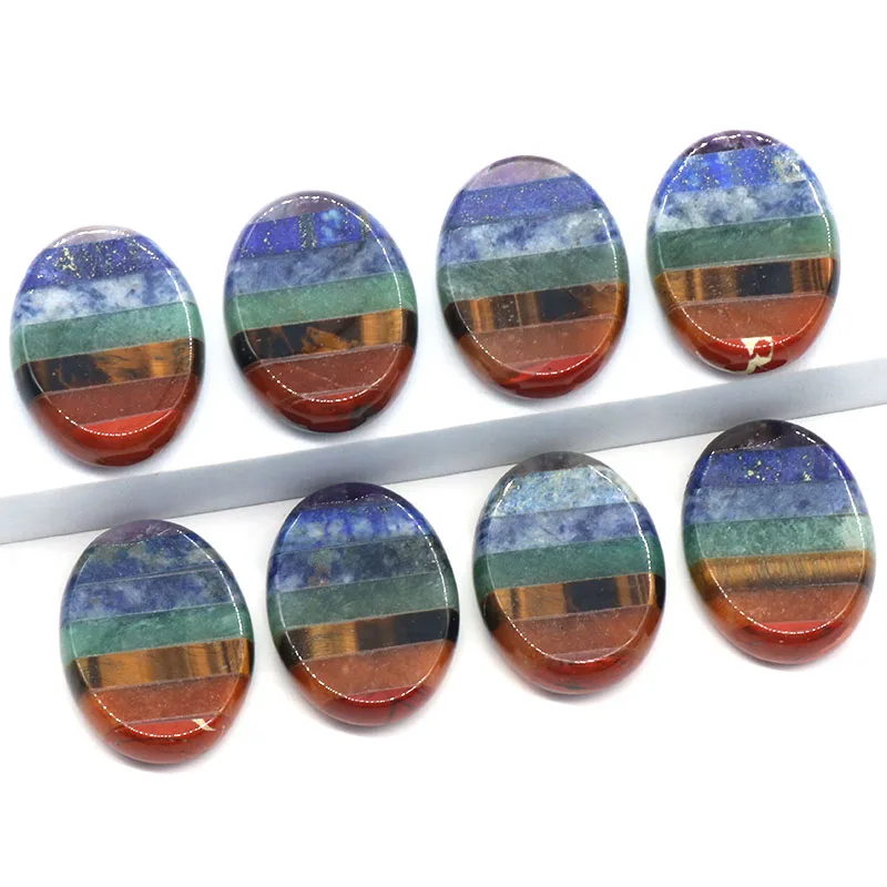 

Natural Stone Chakra Bead Worry Relief Thumb Stone Massage Palm Gemstone Energy Therapy Pocket For Anxiety Relief 30x40mm