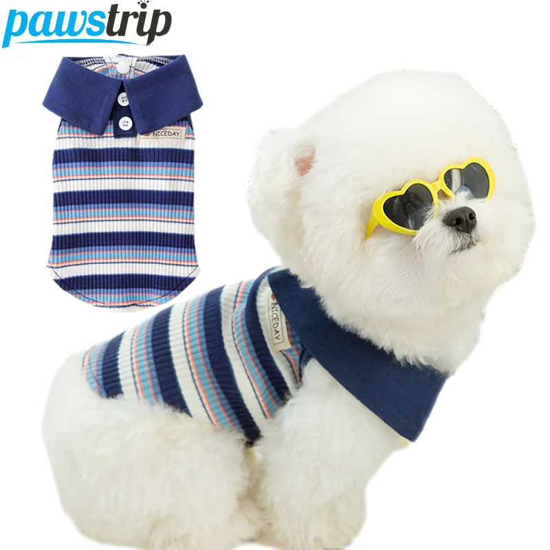 

Summer Dog Clothes for Small Medium Dogs Preppy Style Pet Dog T-Shirt Thin Breathable Puppy Clothes Bichon Teddy Clothing