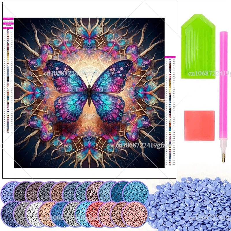 Набор для алмазной живописи &quotБабочка&quot 5D полная картина искусственные цветы