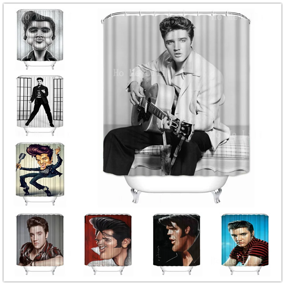 

Занавеска для душа Elvis Presley из водонепроницаемой полиэстерной ткани для ванной комнаты, домашний декор