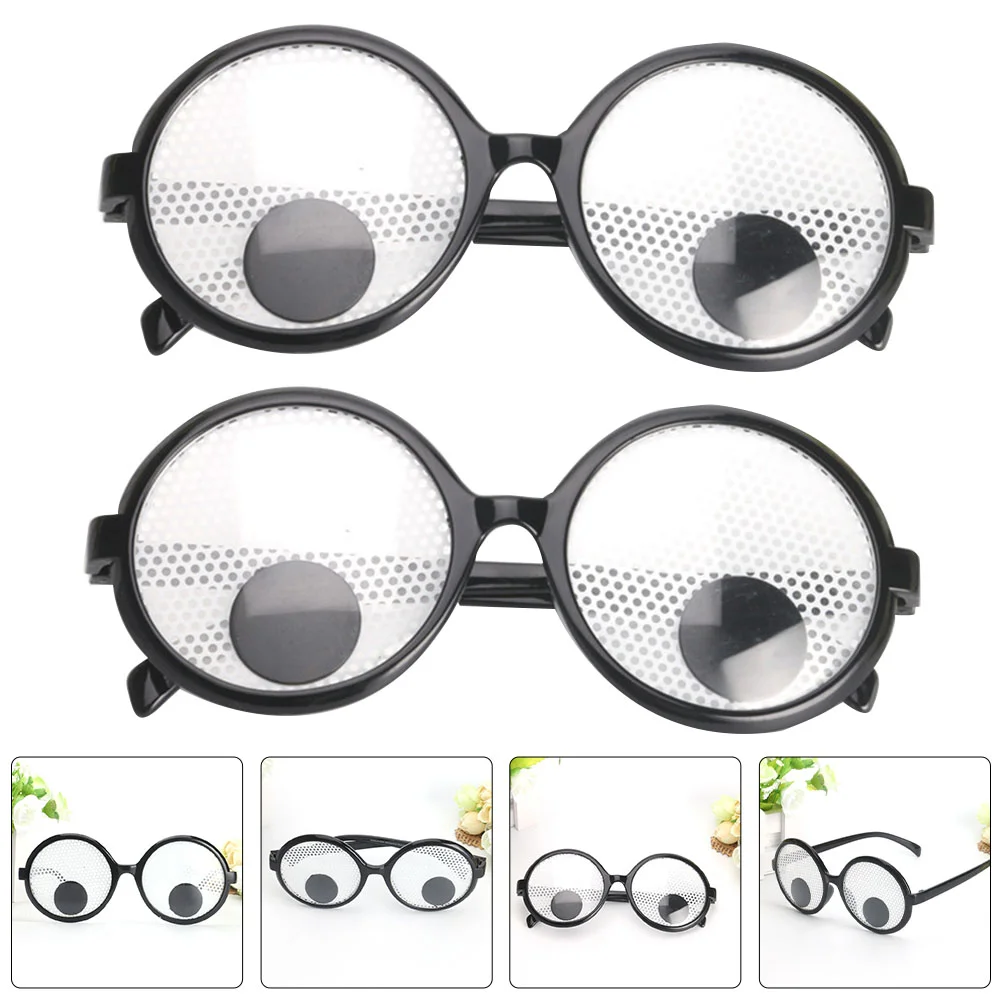 

2 Pcs Funny Glasses Novel Party Prom Halloween Creative Eyeball Eyeglasses Abs Prank Dynamic Props