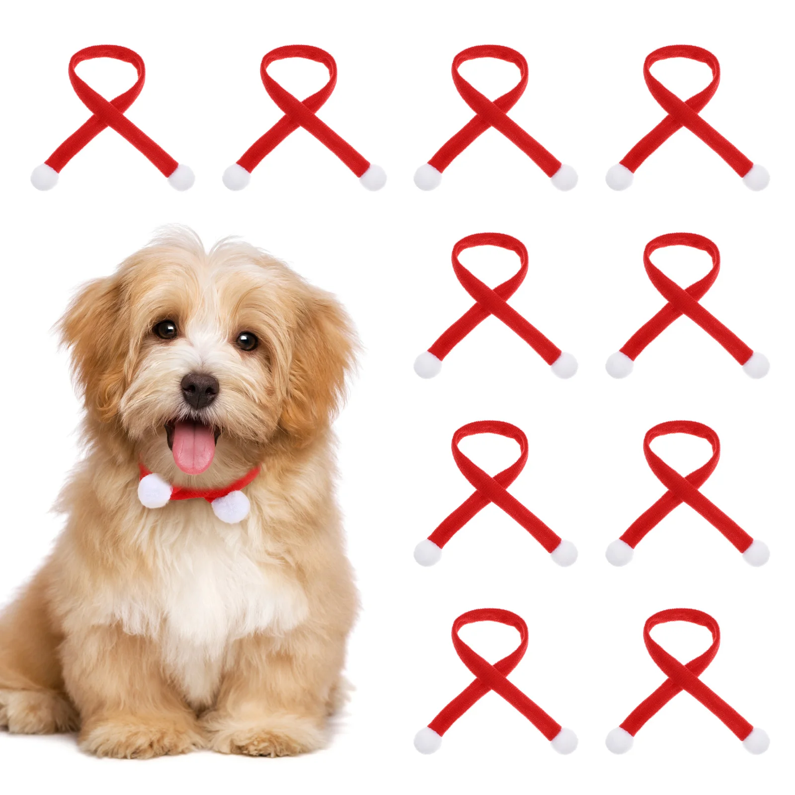 

Scarf Christmas Mini Forbottle Pet Scarves Craftscat Dogsdecoration Costumepets Cover Dog Santa Decorations Ornament Accessories