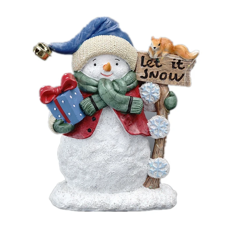 

Креативные светящиеся рождественские поделки из смолы в виде снеговика, украшение для дома, гостиной, рабочего стола, комнатное украшение д...