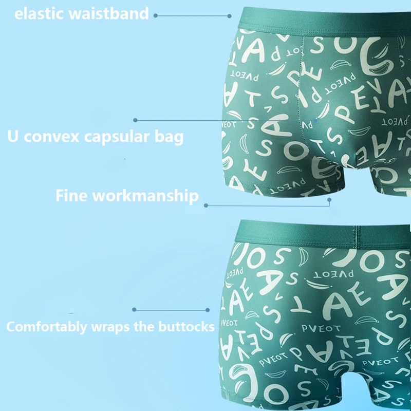 Boxer Men Underpants Brand Youth Sports Underwear Man Sexy Boxers Men's Panties Printing Mens Ice Silk Shorts Wholesale