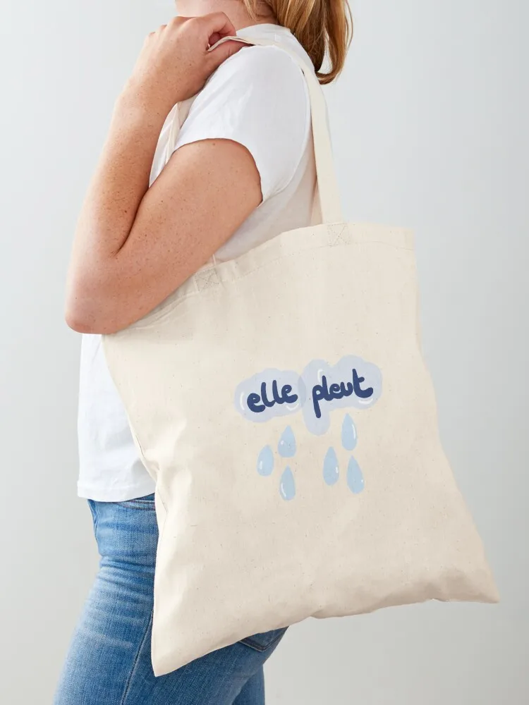 Elle Pleut (She Rains — французский вариант.) Большая сумка Холщовая Сумка-шоппер большая