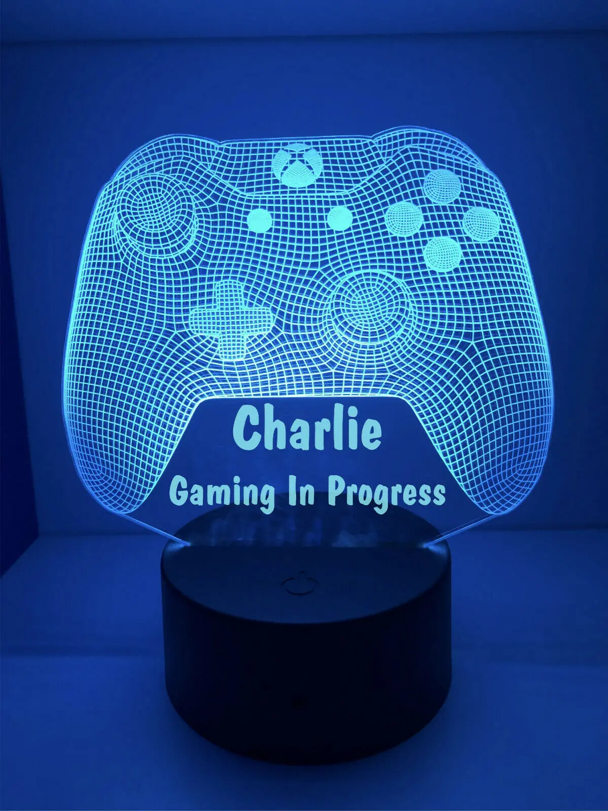 

Personalised LED Game Controller Night Light Sign Gaming In Progress Any Name