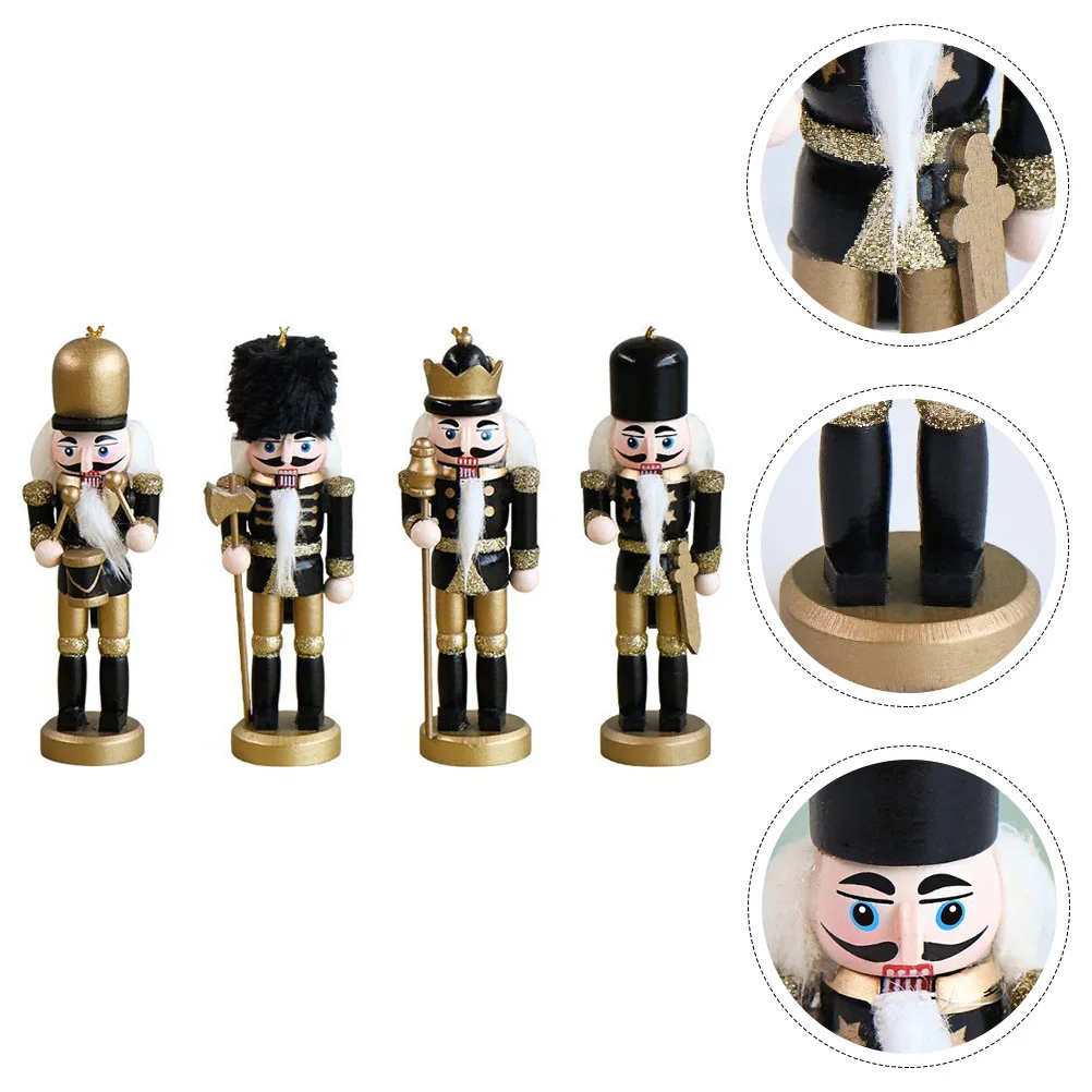 

Nutcrackerchristmas Wood Nutcrackers Ornaments Tree Soldier Desktop Decor Ornament Hanging Homepuppet Wooden Pendant Decorations