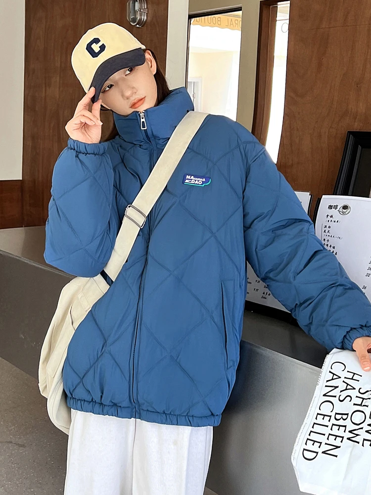 

KBAT Women Casual Solid Pocket Bomber Jacket Female Loose Commuter Cotton Padded Coat 2022 Fashion Chic Warm Parka Outwear