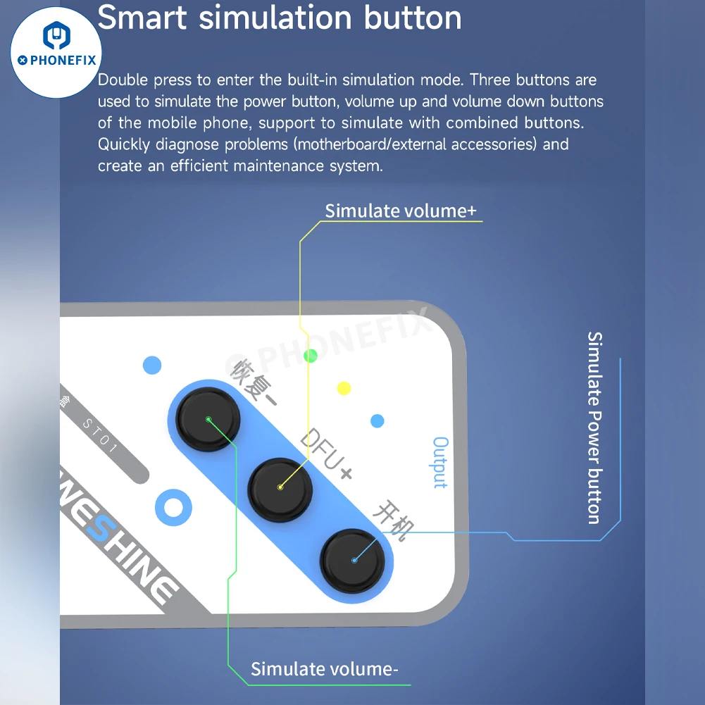 AWESHINE ST01 DFU BOX Одна клавиша для ввода DFU/режим восстановления напрямую iPhone XR-15Pro Max