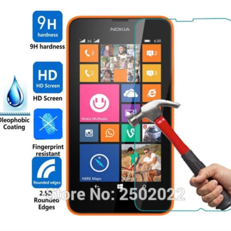 

for lumia 630 635 tempered glass film for nokia lumia 630 635 n635 n630 screen protector 2.5d rounded edge 9h guard