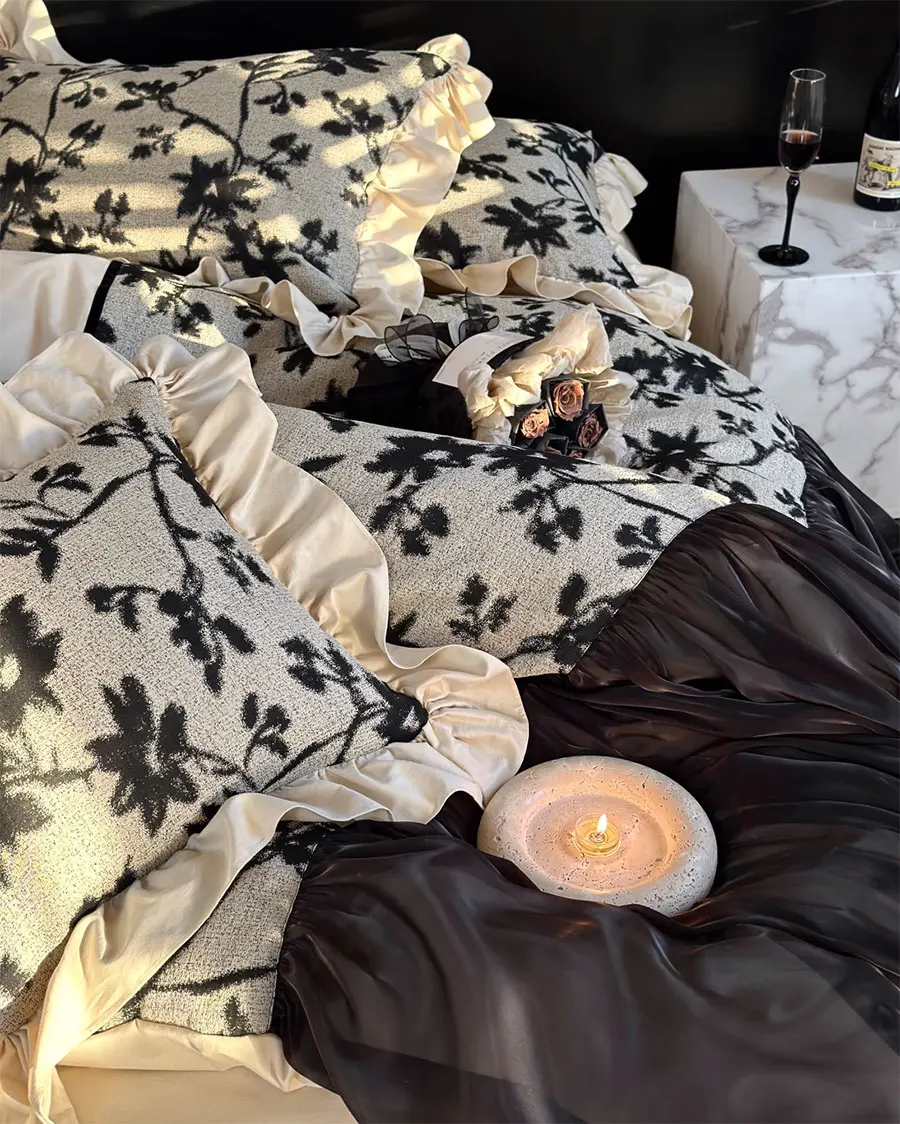 Элегантный жаккардовый пасторальный Комплект постельного белья полный