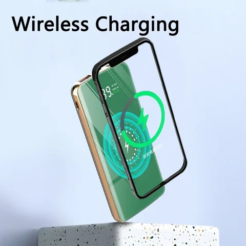Беспроводное зарядное устройство Qi Power Bank со встроенным кабелем и быстрой зарядкой Powerbank для IPhone14 Samsung S23 Huawei Xiaomi Pover Bank 20000 мАч