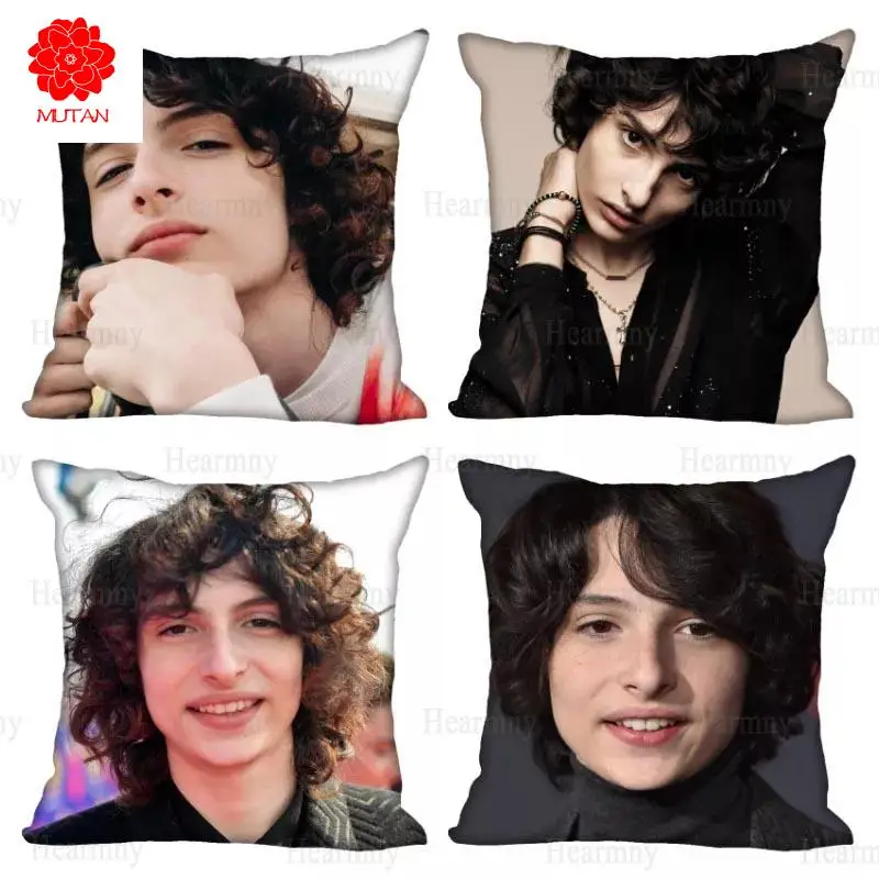 

New Finn Wolfhard Pillow Cover Bedroom Home Office Decorative Pillowcase Square Zipper Pillow Cases 45X45CM Satin Soft No Fade