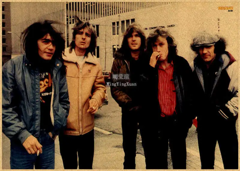 

Ретро-постер AC/DC из крафт-бумаги