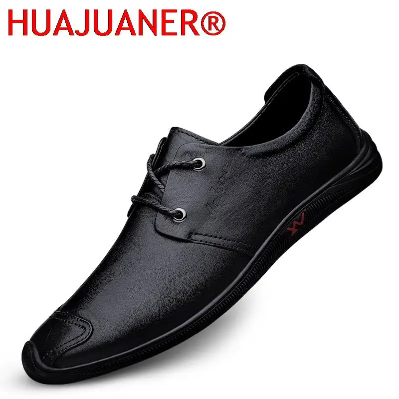 

Men's Genuine Leather Shoes Lace Up Trend Comfortable Men Shoes British Style Oxford Man Fashion Sneakers Moccasins Male Flats