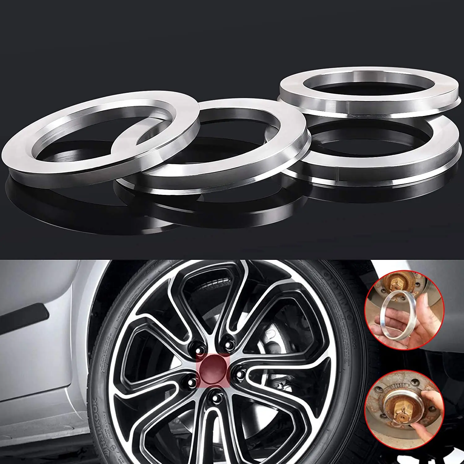 

4Pcs/Set Automotive Car Wheel Hub Centric Rings Center Hubrings Bore 73.1-57.1 66.6-57.1 71.6-67.1 71.6-60.1 Aluminium Alloy