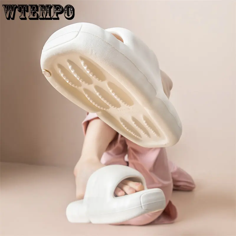 WTEMPO Unisex Open Toe Slippers Non-slip EVA Bathroom Slides for Women Girl Sandals Soft Ladies Slides Wholesale Dropshipping