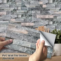 27pcs black gray imitation stone brick wall stickers pvc material self adhesive waterproof kitchen bathroom decoration