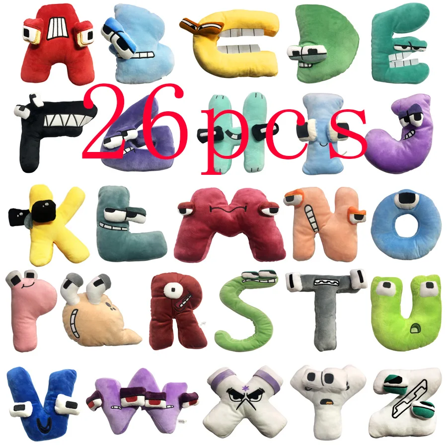 

26pcs Alphabet Lore Plush Toy Stuffed Peluche Doll Toys Children 26 English Letters (A-Z-0-9) Kids Birthday Gift