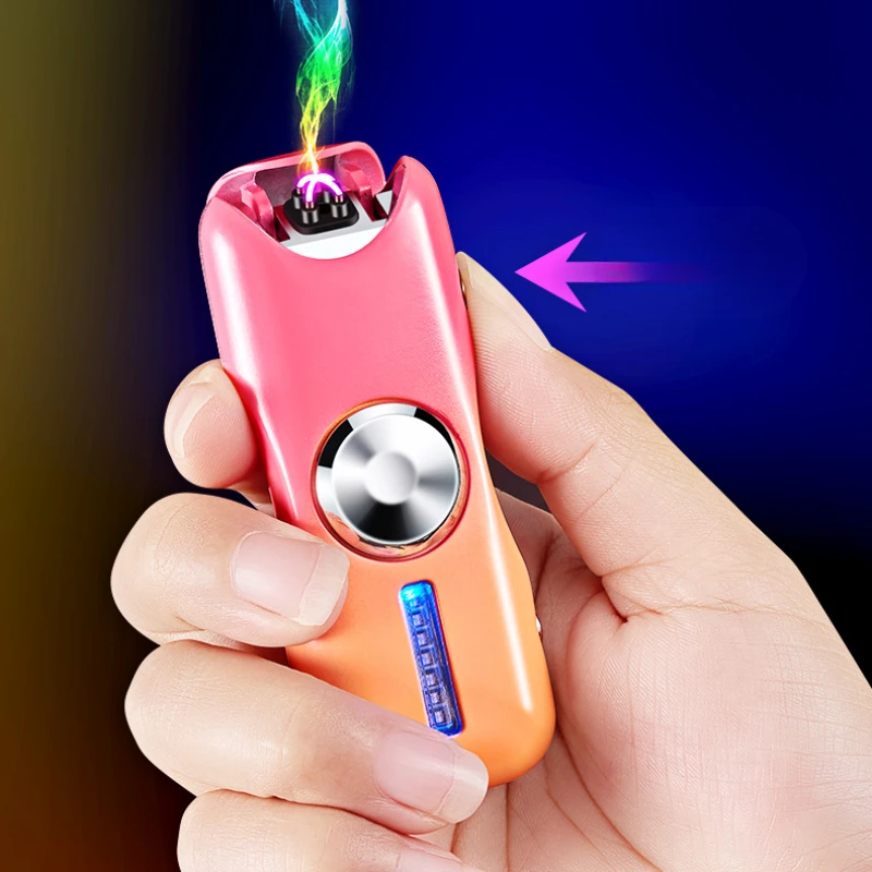 Новая креативная USB-зажигалка с градиентным цветом, гироэффектом, ветрозащитой, двойной дугой, 18 режимами вспышки и кнопочным поджигом. Аксессуары для курения. (art.: 3920da50fb2b1) - 3920da50fb2b1