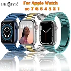 Ремешок из нержавеющей стали для Apple Watch band, металлический браслет для iWatch SE 7 6 5 4 3, 41 мм 45 мм 40 мм 44 мм 38 мм 42 мм
