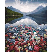 tapb diy painting by numbers lake bowman landscape oil coloring by numbers adults for handpainted on canvas home wall art decor