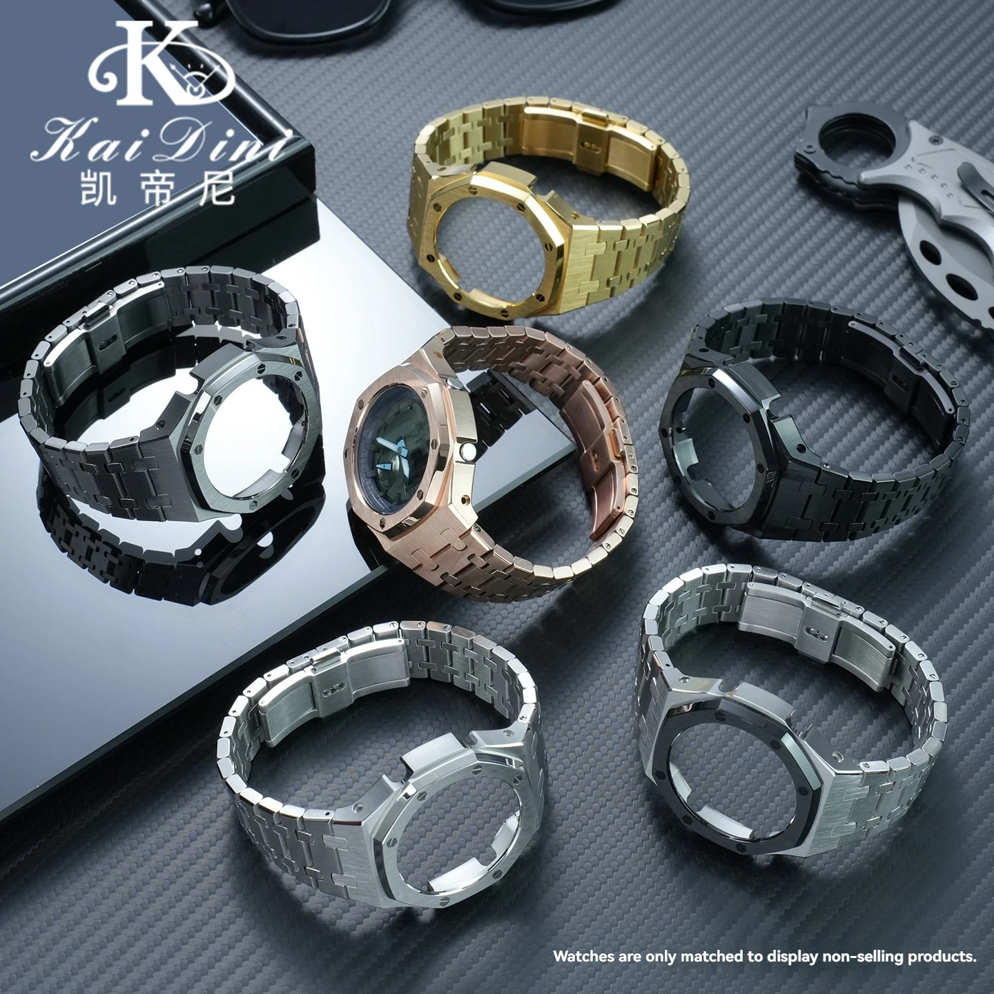 Фото Комплект для модификации часов GMA-S2100 GM-2100 с металлическим корпусом и ремешком для Casio G-SHOCK Oak, включая безель из нержавеющей стали и инструменты для ремонта. №2