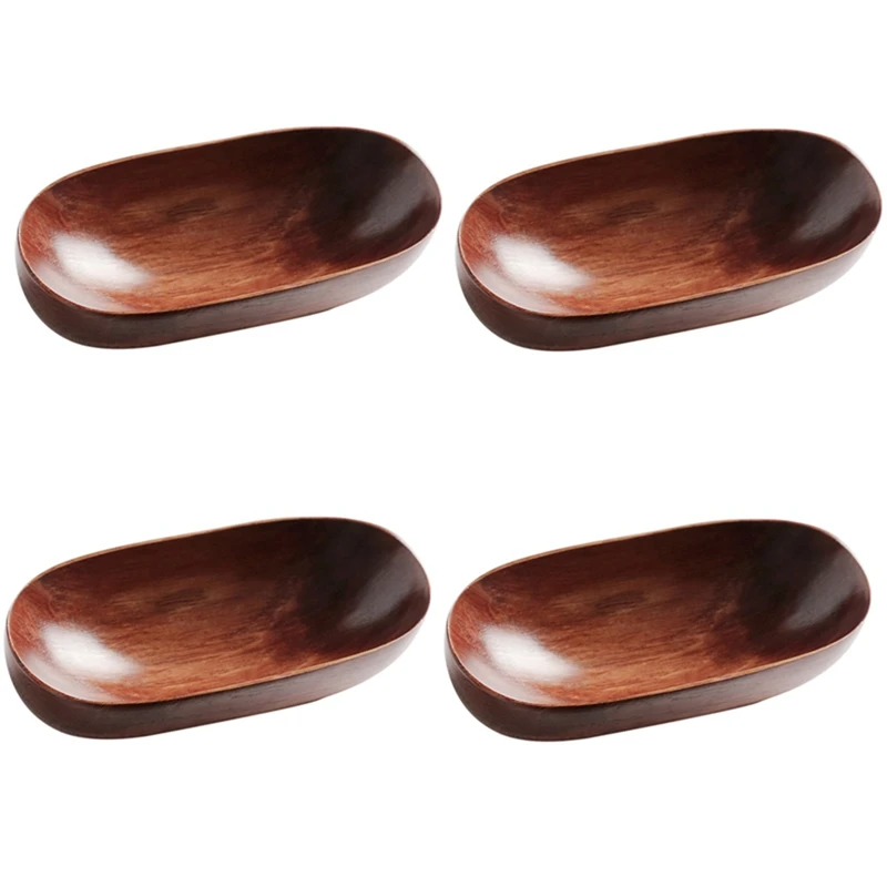 

Japanese Style Dried Fruit Dish Wood Tableware Serving Tray Desserts Snack Dish Dinnerware Sushi Box Towel Holder(2Pcs)