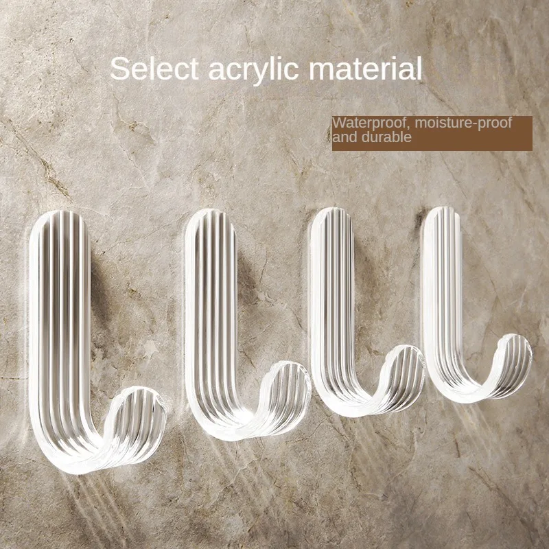 

1 шт. крючок для ключей без следов, прочный крючок для одежды, многофункциональный акриловый разноцветный крючок для прозрачной пасты, прочн...