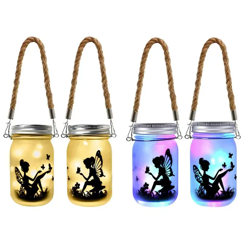 

Mason Jar Solar Lights Durable LED Fairy Lights With Jars And Hangers Hanging Lights For Outside Wedding Christmas Table And
