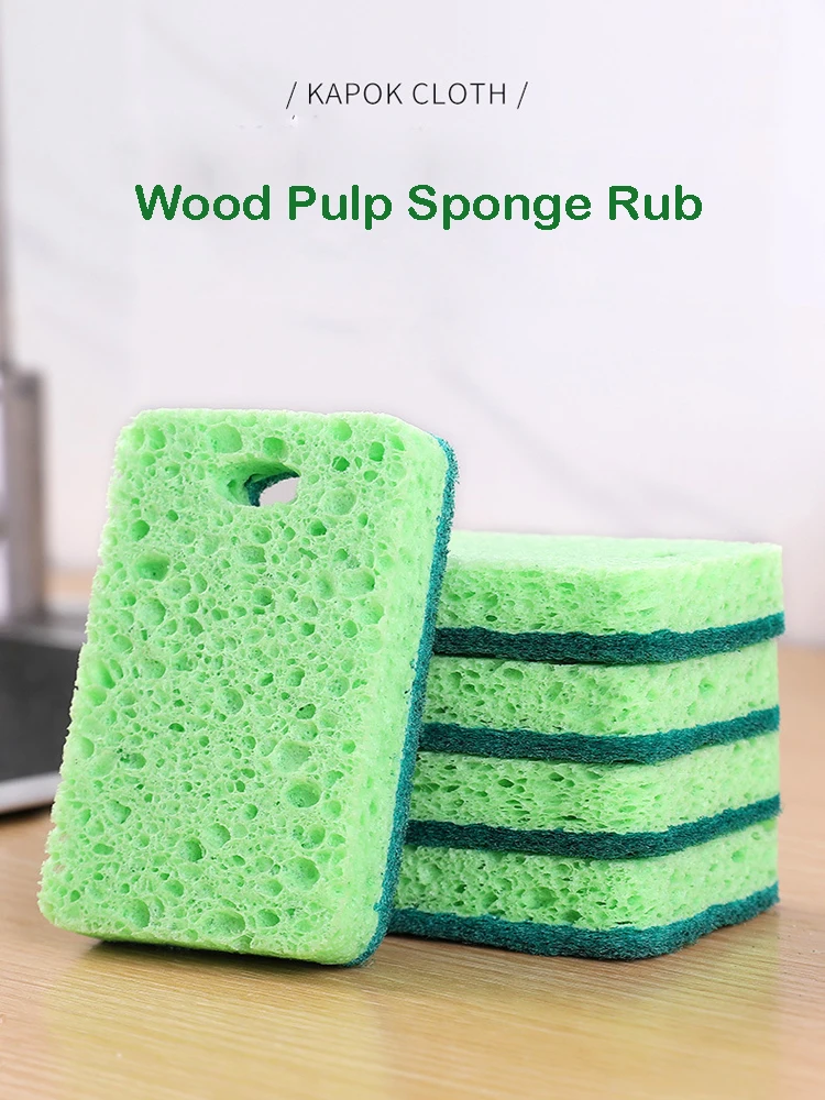 

Wood pulp cotton rag wash pot wash dishes sponge wipe absorbent oil sponge kitchen supplies