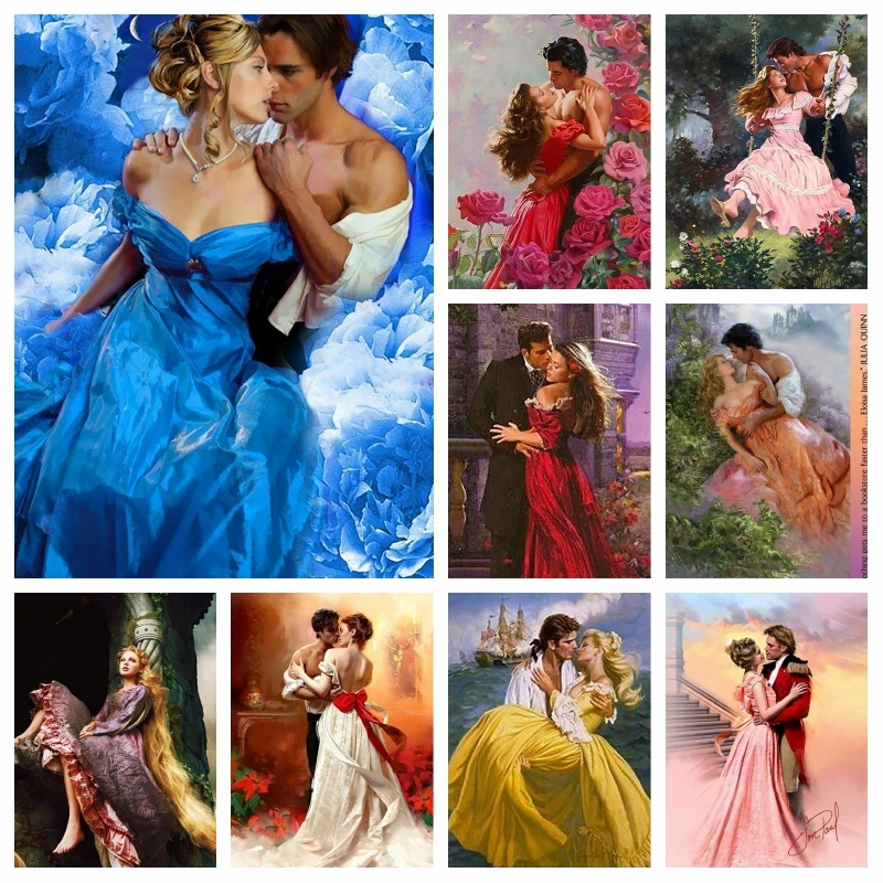 

DIY Diamond Painting Princess and Prince Diamond Mosaic Character Portrait Full Diamond Embroidery Painting Home Decor