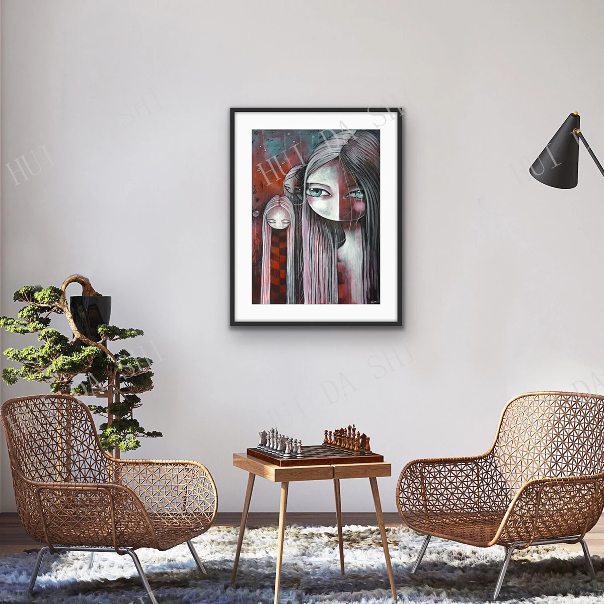 Картина Джейн меланхоли уникальная живопись Lowbrow рисование по сурреаллизму