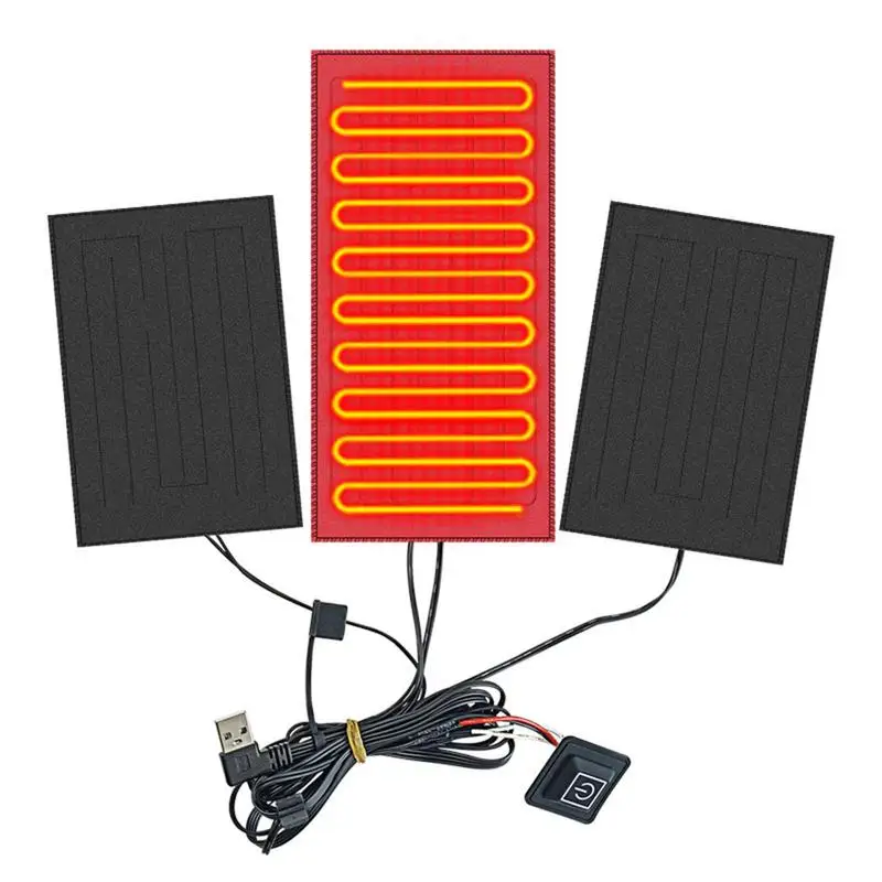 

USB Clothes Heater Pad With 3 Gear Adjustable Temperature 3 In 1 Electric Heating Sheet Heating Warmer Pad For Vest Jacket