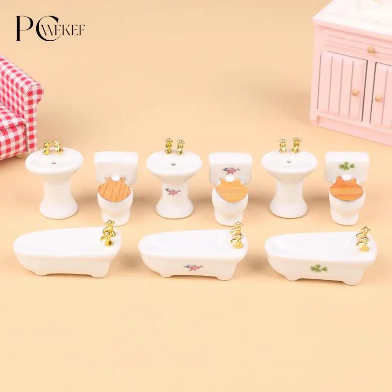 

1 Набор 1:12 миниатюрный кукольный домик для ванной, туалета, моющийся стол, подходящая модель, мебель для ванной комнаты, Декор, игрушка, аксессуары для кукольного домика
