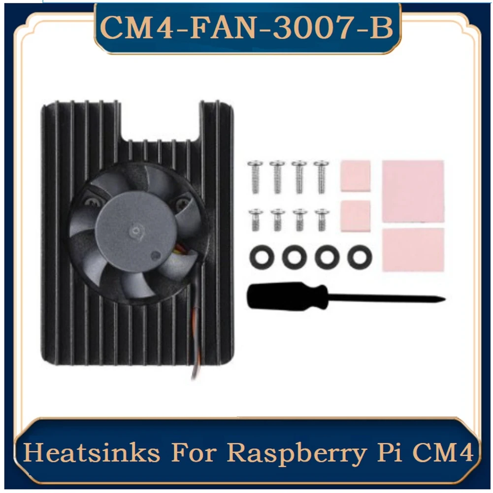

Радиатор для Raspberry Pi CM4 с 12 В 3007 PWN, охлаждающий вентилятор, радиатор для Raspberry Pi, компьютерный модуль 4