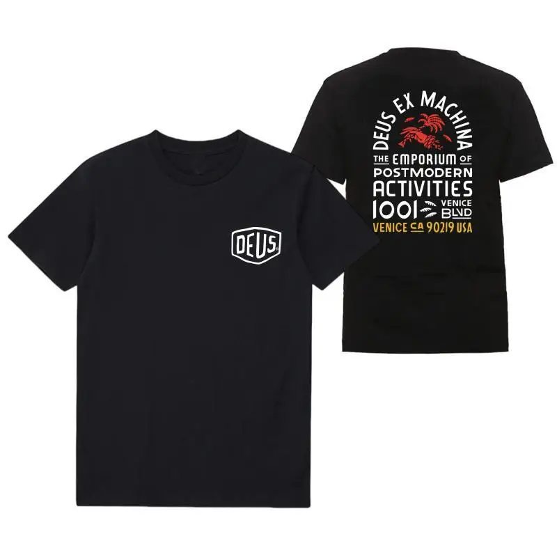 2025 Summer pure cotton Short Sleeve T-Shirt DEUS EX MACHINA Gym Clothing Fashion Tees Sports letter printing graph T shirt Y2K