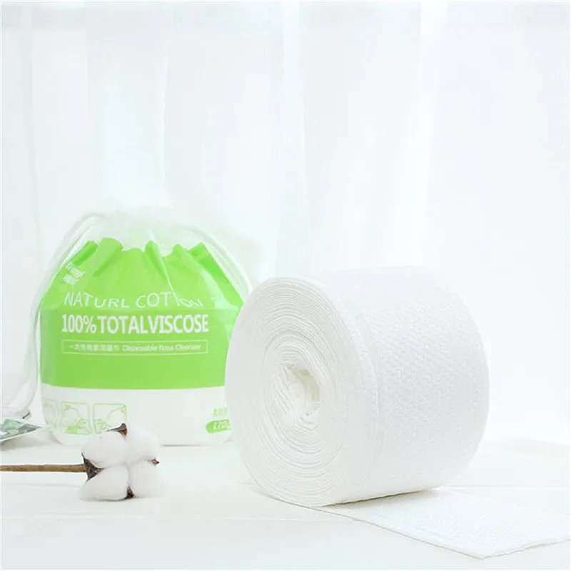 

Disposable Cotton Face Towel Soft Milky White Cotton Wet And Dry Reel Face Wash Towel Washcloth For Home And Beauty Salon