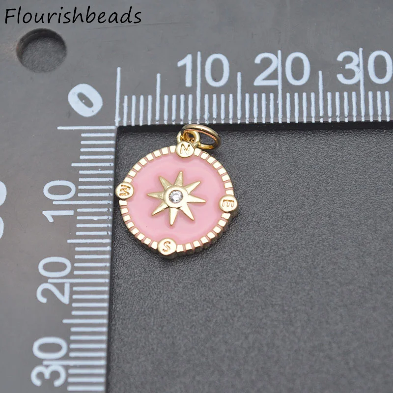 Wholesale 20pcs/lot Boho Paved CZ Beads Enamel Sun Shape Charms Pendant Accessories DIY Jewelry Making Supplies