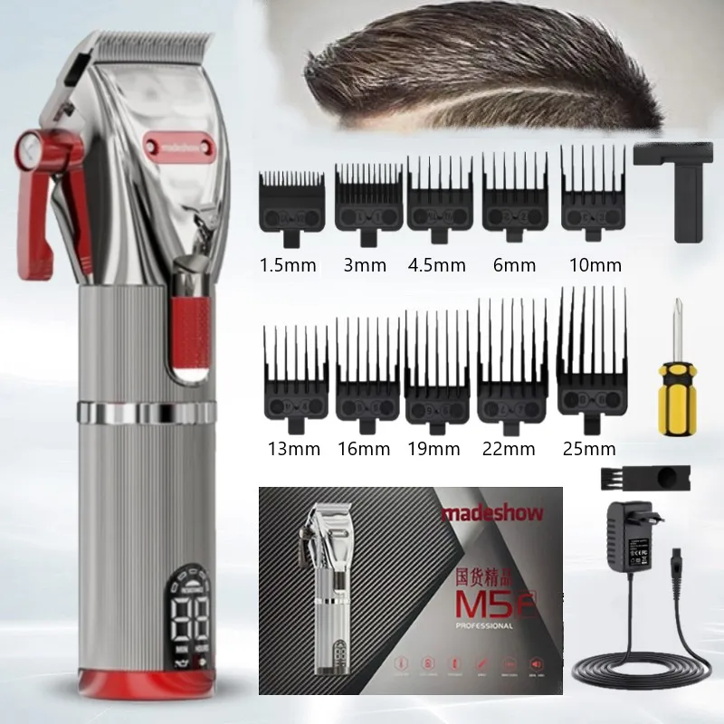 Madeshow M5 M5F Hair Clipper Hair Trimmer for Men Professional Barber Hair Cutting Machine 7000rpm 2 Gears Finishing Haircut