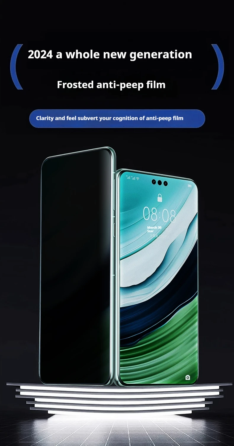 Фото Mate60Pro P70Pro матовая Гидрогелевая пленка для конфиденциальности для Huawei P70 Ultra P60Pro Защитная пленка для экрана P50 P40Pro Mate50Pro 40RS анти peeping №3