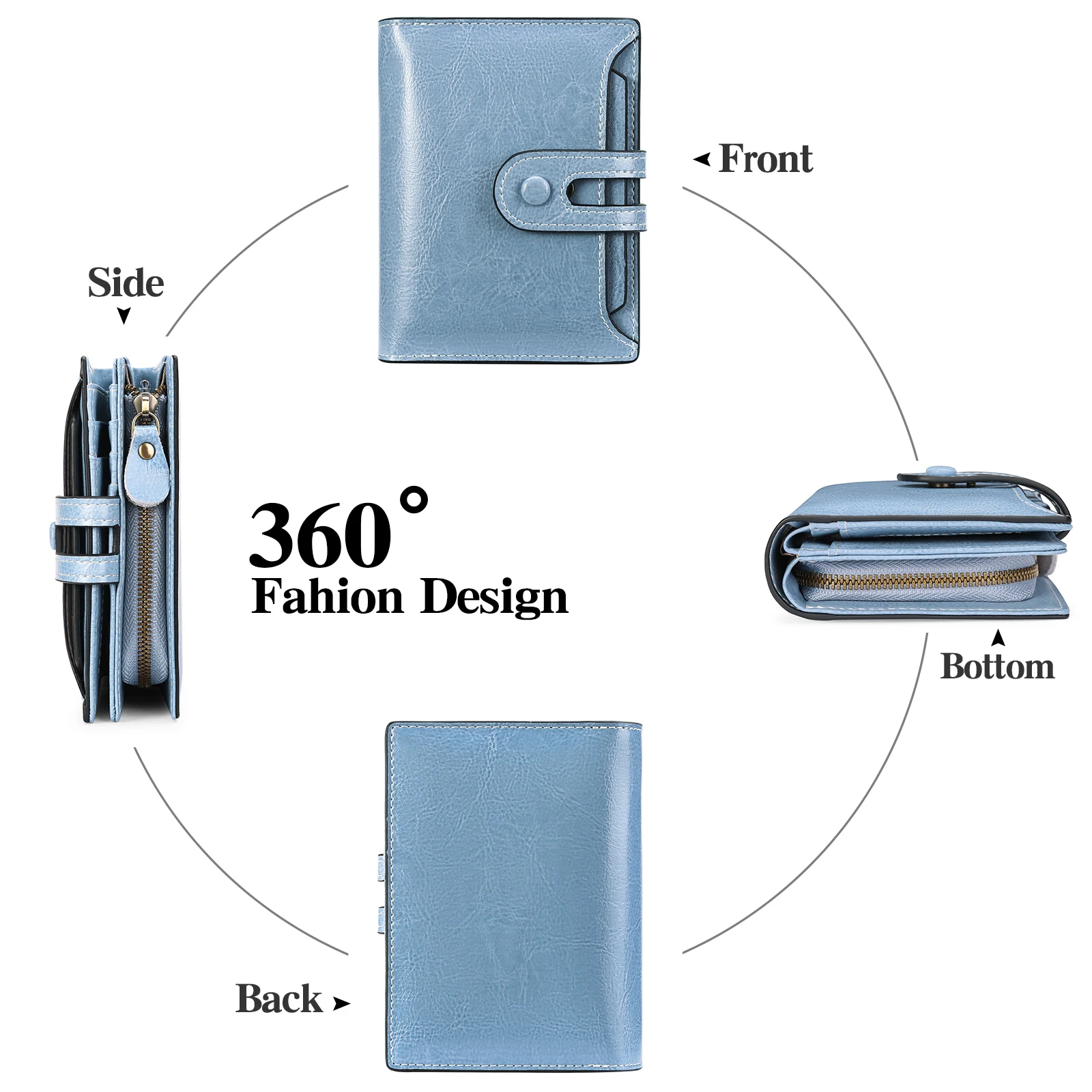 2023 Luxury Women Wallets With Coin Zipper Pocket Minimalist Soft Genuine Leather Ladies Purses For Women Small Wallets