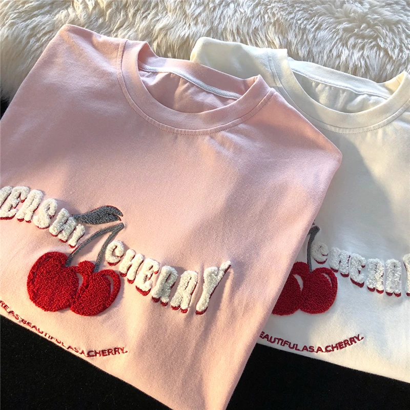 Футболка женская с круглым вырезом милая рубашка в Корейском стиле Харадзюку