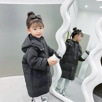 girls kids down coat jacket overcoat cotton 2022 long warm plus thicken winter sports teenager childrens clothing