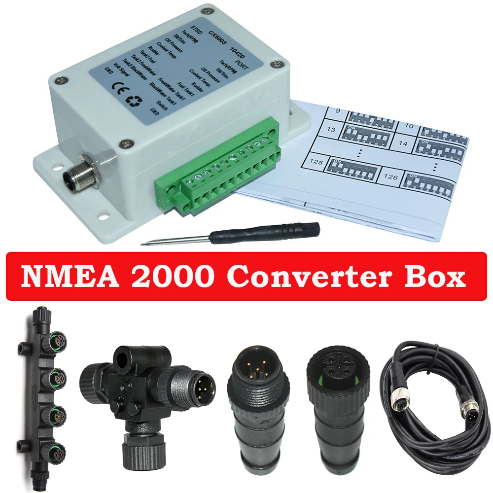 

NMEA 2000 Converter Box Convertor Up to 18 sensors Signal to NMEA2000 IP67 Waterproof For Boat Yacht Waterproof 9-32V DC