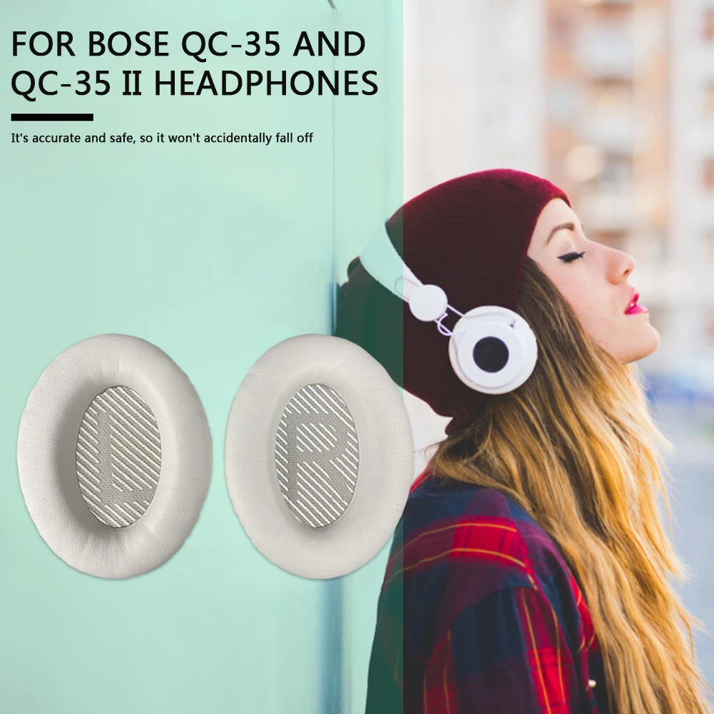

2x Replacement Headphone Ear Pads Covers Outdoor Enjoyable Earphone Ornament for Bose QC35/QC35 I/QC35 II Cushions