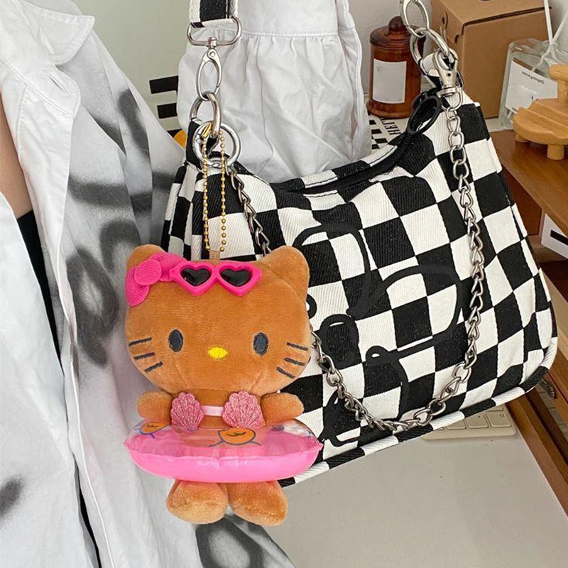 Плюшевое плавательное кольцо Kawai милый кулон в виде кошки плюшевый брелок черной