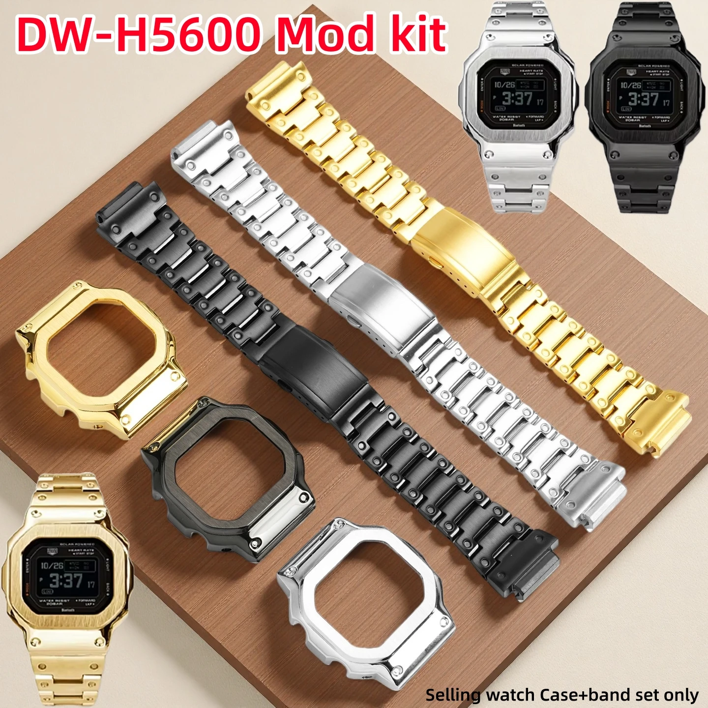 Фото DW-H5600 Модный комплект из нержавеющей стали, ремешок для часов Casio 3516 DW H5600, модифицированный металлический ремешок для часов, аксессуары с инструментами №1